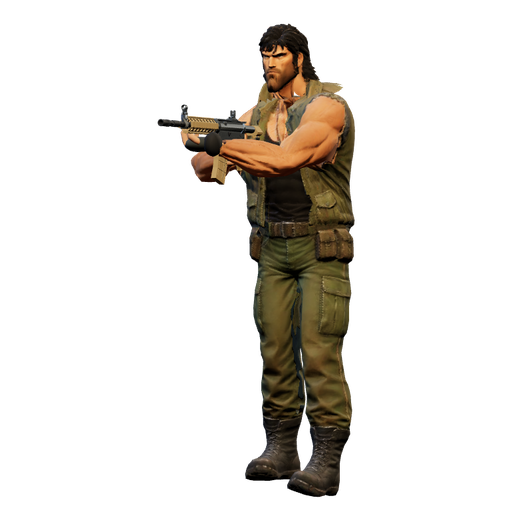 Johnny Commando in his olive field vest